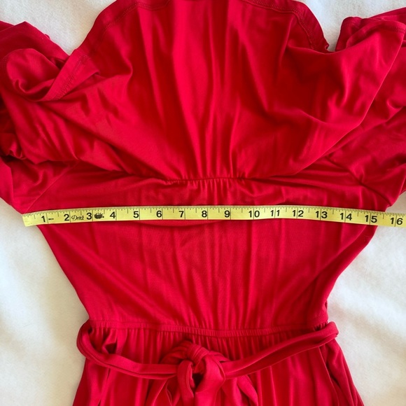 VA VA BY JOY HAN Red  Off The Shoulder Wide Leg Jumpsuit Size XS - Picture 7 of 12